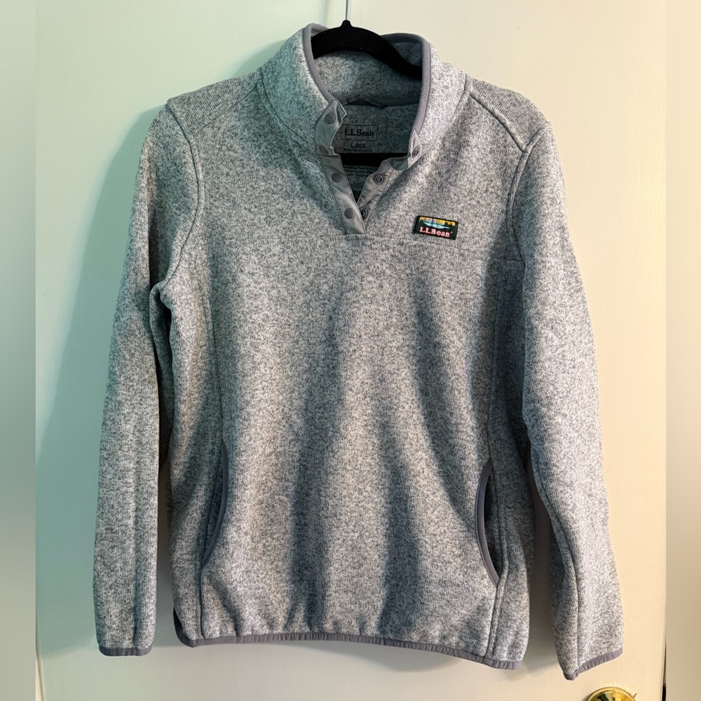 L.L. Bean Heathered Gray Pullover Sweater